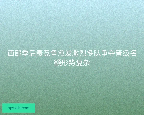 西部季后赛竞争愈发激烈多队争夺晋级名额形势复杂