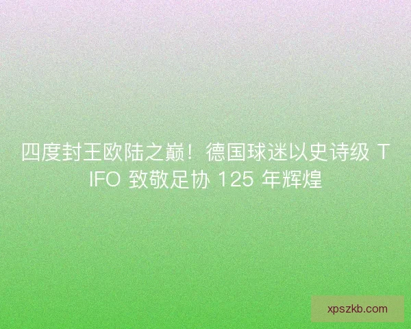 四度封王欧陆之巅！德国球迷以史诗级 TIFO 致敬足协 125 年辉煌